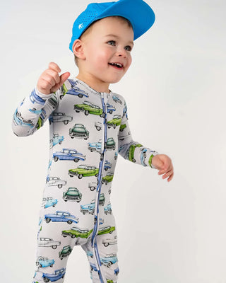 Elvis Vintage Car Bamboo Convertible Footie & Coverall-110 Footie/pjs/coverall/gown-Lev Baby-Baby In Bloom
