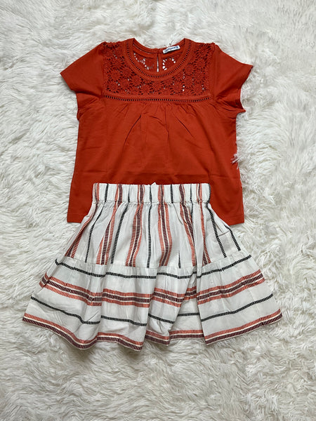 Tween Burnt Orange Shirt and Skirt match