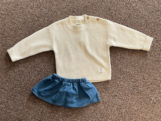 Durable Cotton Chunky Knit Kids Sweater – Easy-On Shoulder Buttons-130 Kids Tops-Mayoral USA-Baby In Bloom