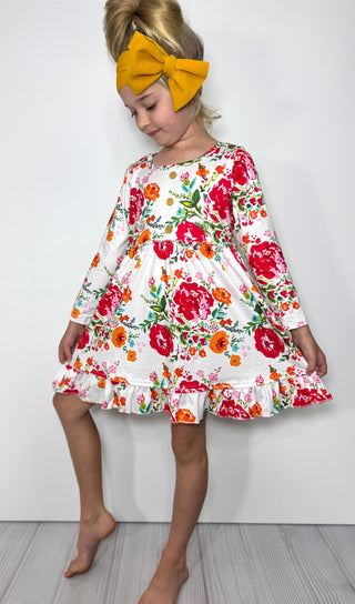 Fall VIntage Floral Dress 
