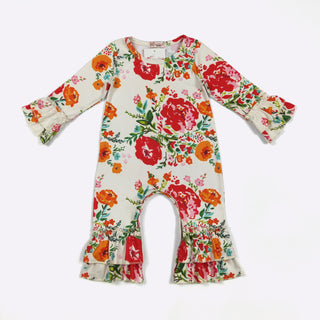 Fall Vintage Floral Romper