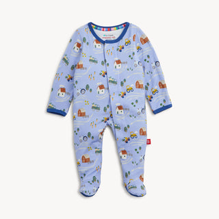Farm to Table Magnetic Baby Footie – Ultra-Soft Modal Sleepsuit-110 Footie/pjs/coverall/gown-Magnetic Me-Baby In Bloom