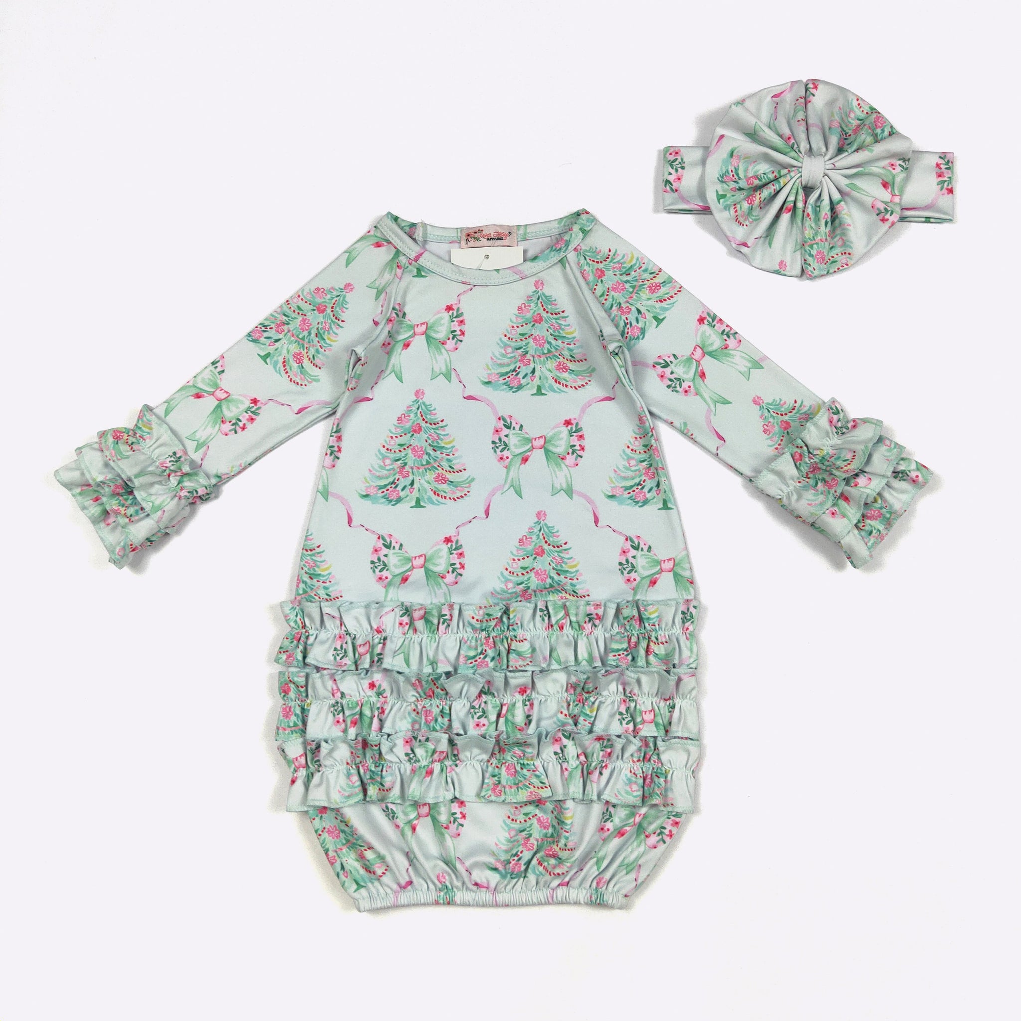 Festive Christmas Tree Gown and Headband
