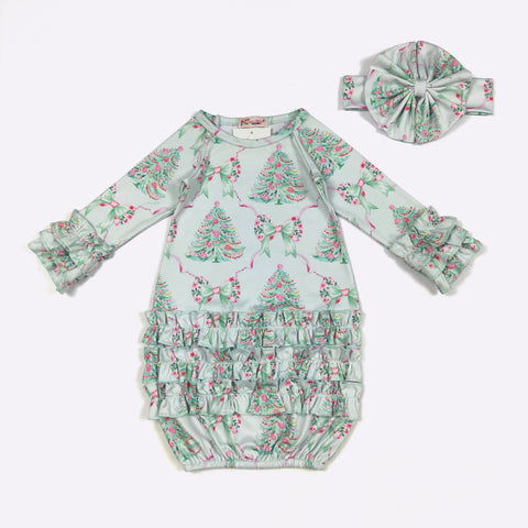 Festive Christmas Tree Gown and Headband