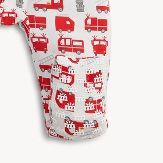 Fired Up: Fire Truck Magnetic Convertible Baby Footie-110 Footie/pjs/coverall/gown-Magnetic Me-Baby In Bloom