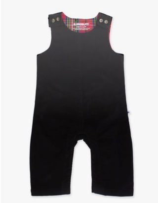 Chic Black Corduroy Romper for Effortless Style-Distress-Ruffle Butts-Baby In Bloom