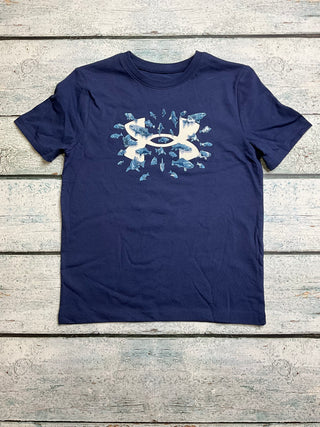 Washed Navy Swimming Fish shirt-130 Kids Tops-Under Armour-Baby In Bloom