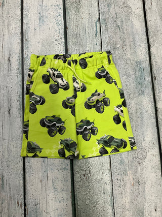 Lime Green Monster truck Shorts