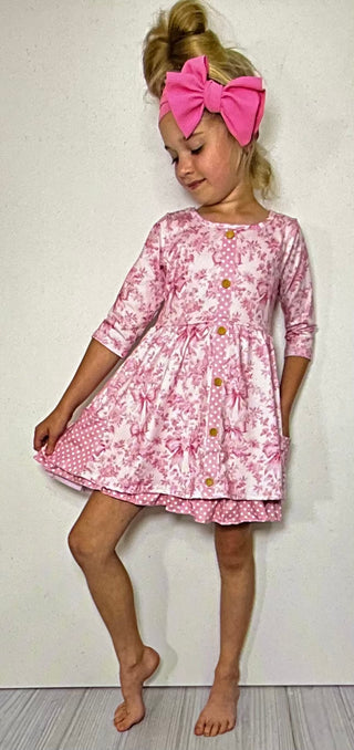 Pink damask dress