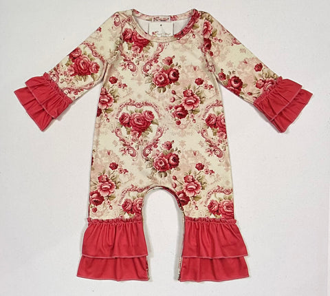 Crimson appliqué romper