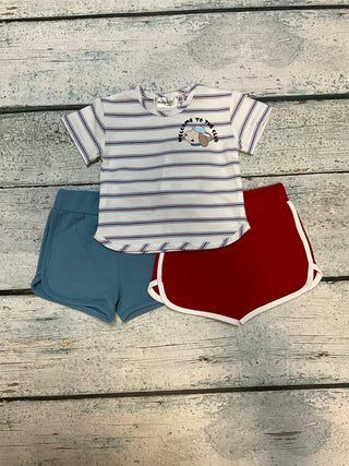 "Welcome to the Club" Striped Knit Tee – Premium Toddler Graphic Top-130 Kids Tops-Mayoral USA-Baby In Bloom
