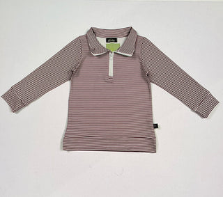 Striped quarter zip pullover red