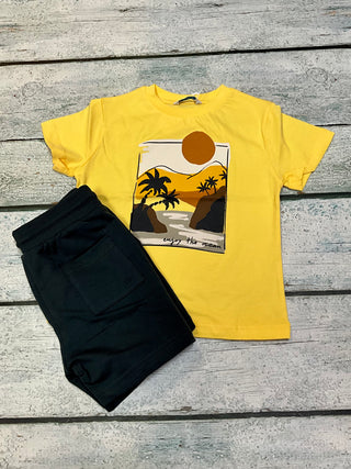 Yellow setting sun shirt
