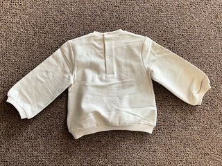 Textured Bloom Cream Sweatshirt – Big Floral Applique Pullover-130 Kids Tops-Mayoral USA-Baby In Bloom