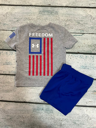 MOd Gray Freedom Flag set Back