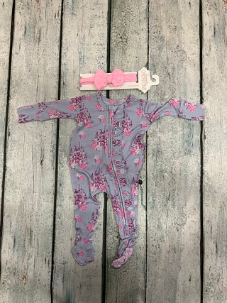 Samantha Ruffled Zippered Footie