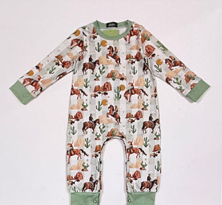 Plaid western romper