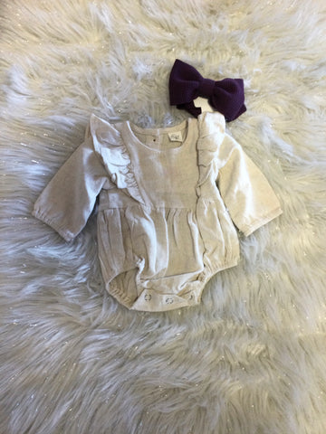Ivory Linen Romper
