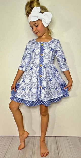 Blue damask dres