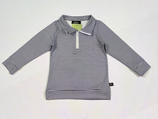 Striped Quarter zip pullover navy 