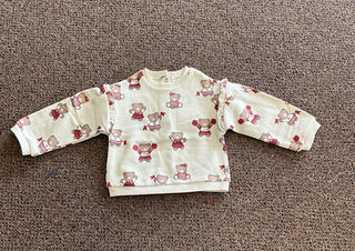 Little Explorer Tan Bear All-Over Print Sweatshirt-130 Kids Tops-Mayoral USA-Baby In Bloom