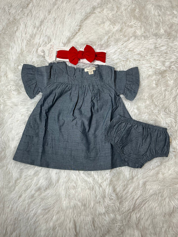 Chambray Dress and Diaper Cover