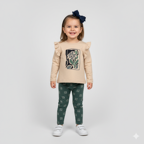 Floral Graphic Long-Sleeve Top
