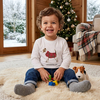 Mayoral Soft 100% Cotton Dog Print Long-Sleeve Toddler Tee-130 Kids Tops-Mayoral USA-Baby In Bloom