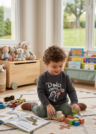 Dino on Wheels Graphic Tee – 100% Pure Cotton Kids' Shirt-130 Kids Tops-Mayoral USA-Baby In Bloom