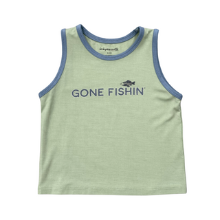 "Gone Fishin’" Premium Bamboo Baby & Toddler Tank Top-130 Kids Tops-Baby Sprouts-Baby In Bloom