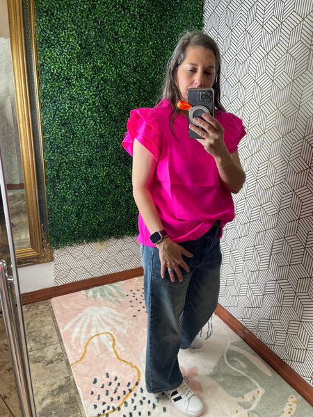 Hot Pink Sleeveless Shirt

