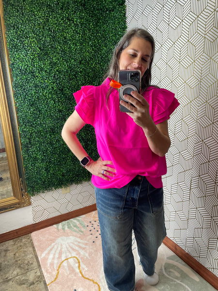 Hot Pink Sleeveless Shirt
