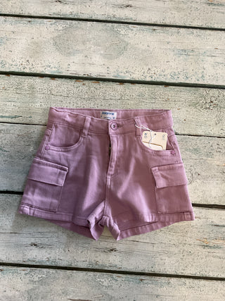 Lavender Twill Cargo Short 
