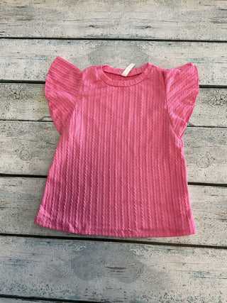 Tween Embossed Knit Ruffle Shirt-130 Kids Tops-Good Girl-Baby In Bloom