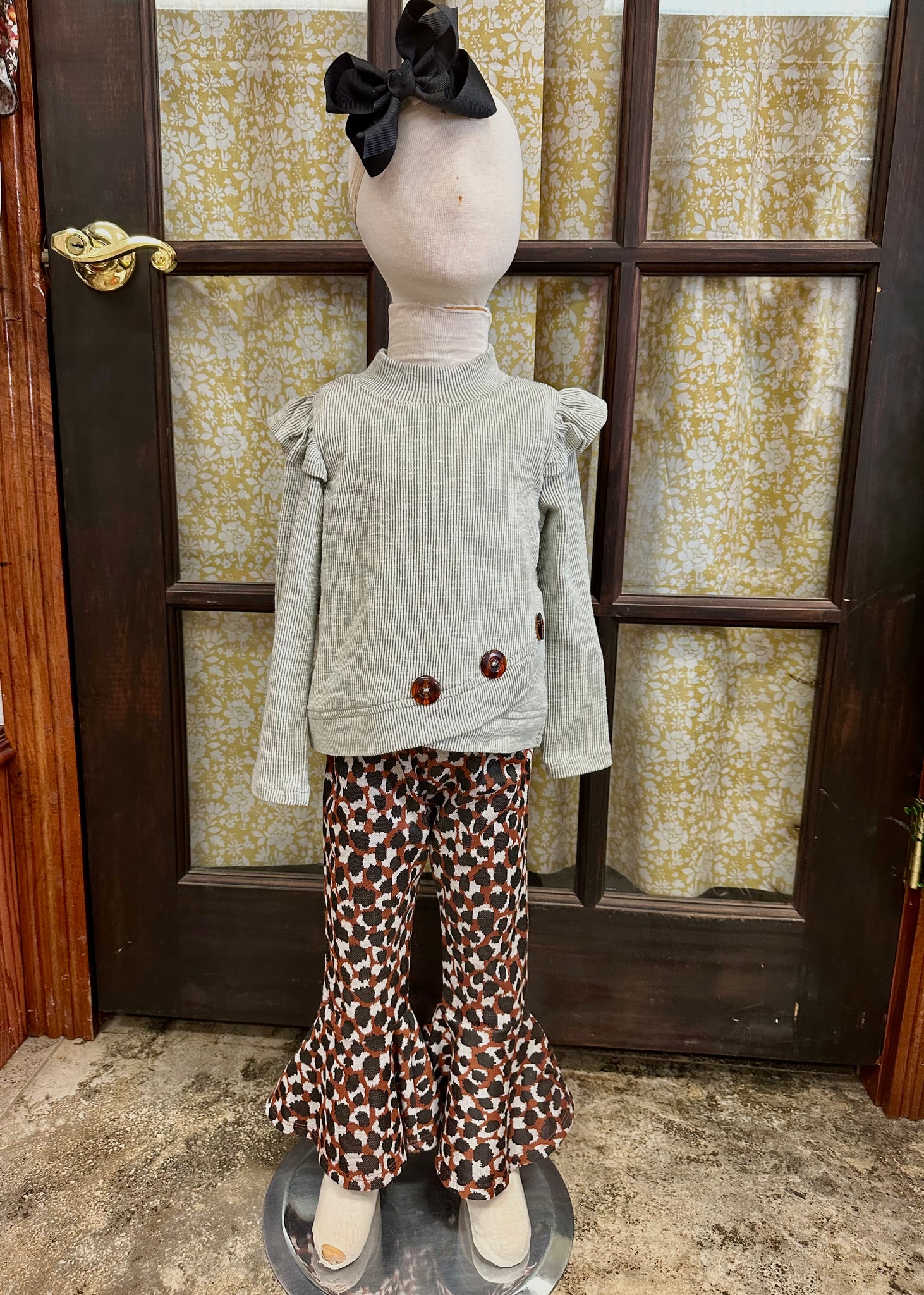 Crossover Top with Flare Pants