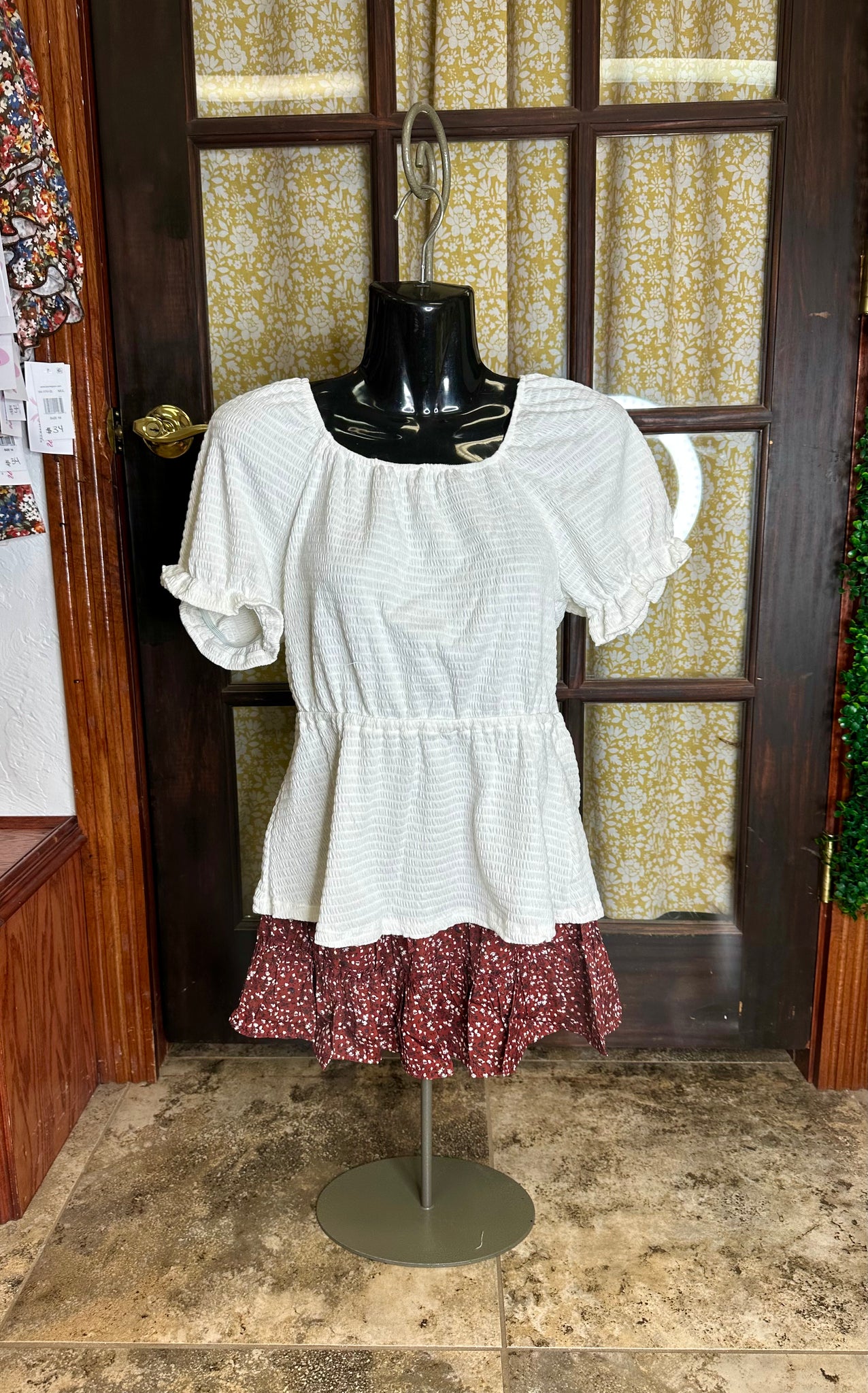 Girls White Scrunched Top