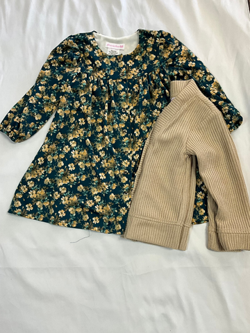 Fall Floral Dress with Sweater