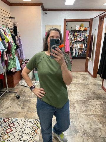 Waffle Weave Short Sleeve Shirt Light Olive
