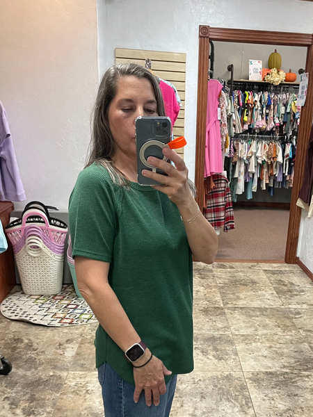 Waffle Weave Shirt hunter green