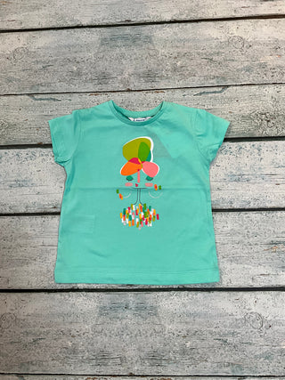 Aqua Flower Lady Shirt-Distress-Mayoral USA-Baby In Bloom