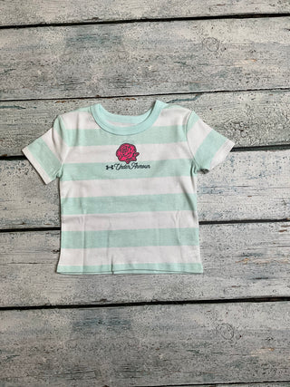 Seaglass Blue Stripe Rugby Shirt-130 Kids Tops-Under Armour-Baby In Bloom