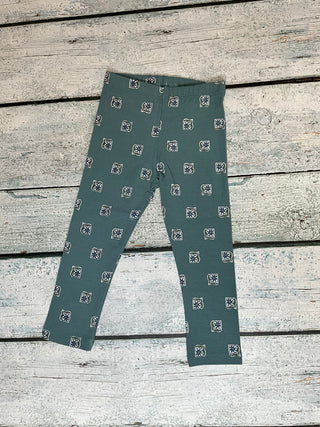 Teal floral leggings 