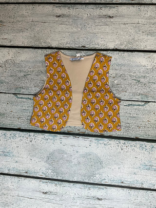 Mustard floral vest