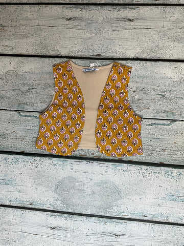 Mustard floral vest