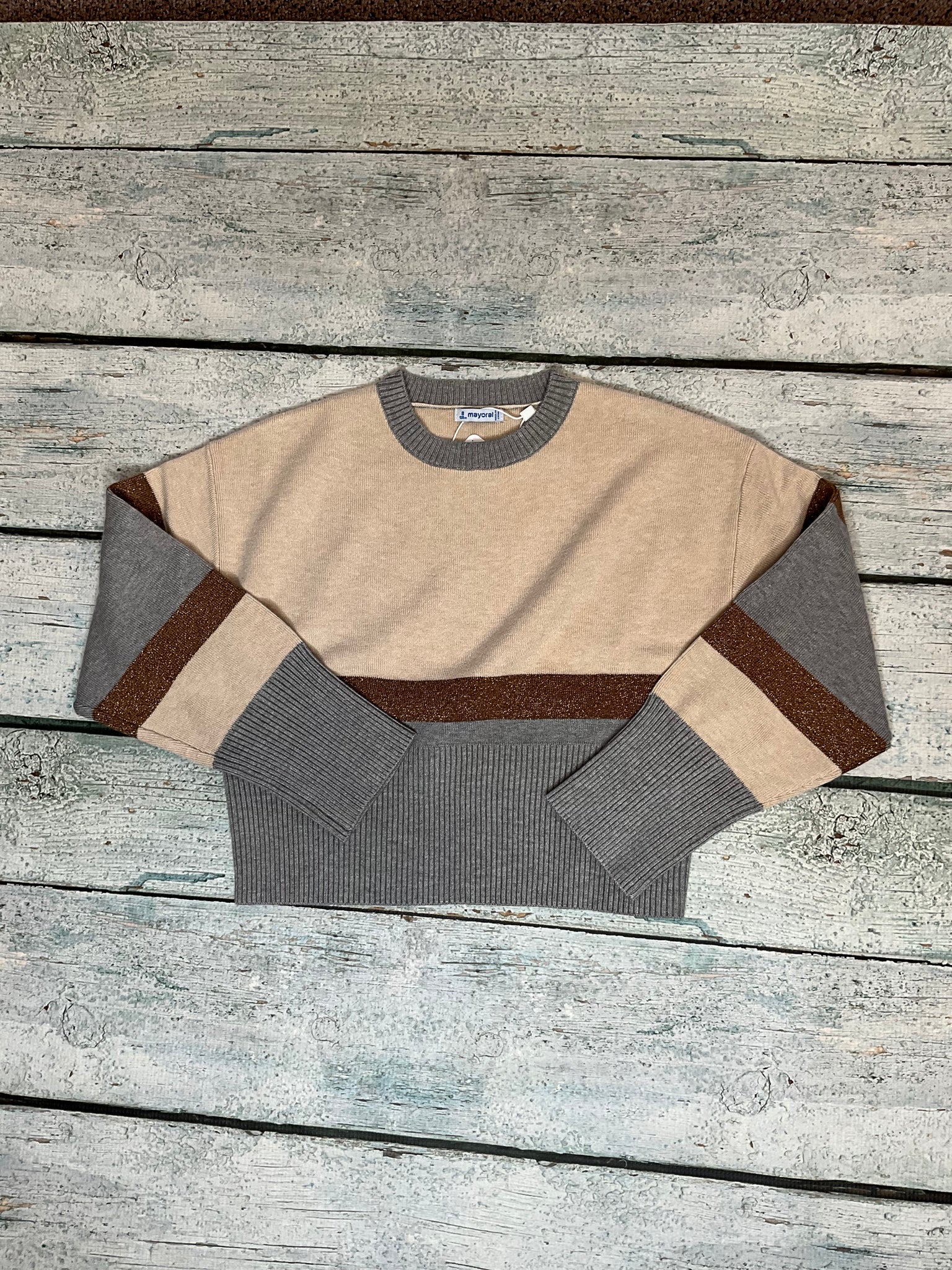 Ivory and grey sweater