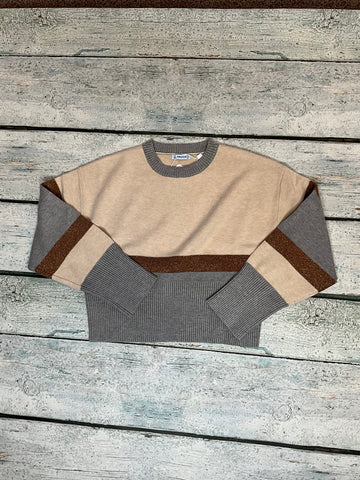 Ivory and grey sweater