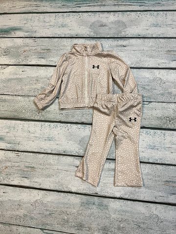 UA fawn printed rival zip set