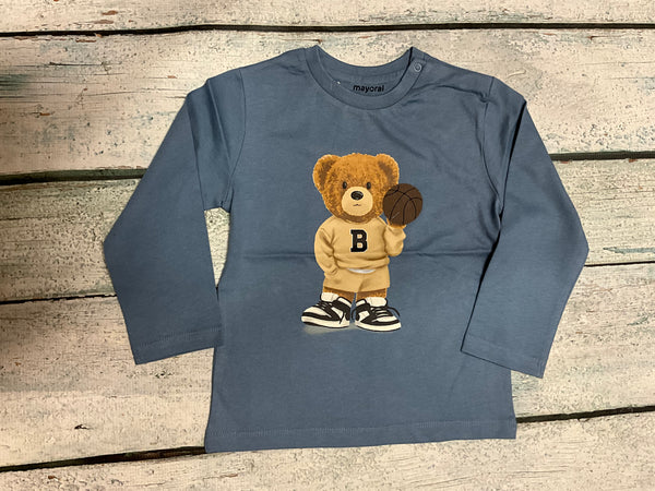 Teddy bear basketball player shirt