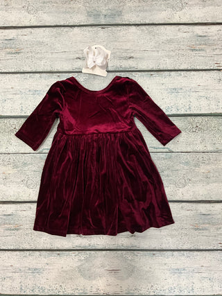 Cranberry Velvet Twirl Dress