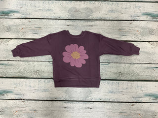 Plum Wildflower Sweatshirt-Distress-Baby Sprouts-Baby In Bloom